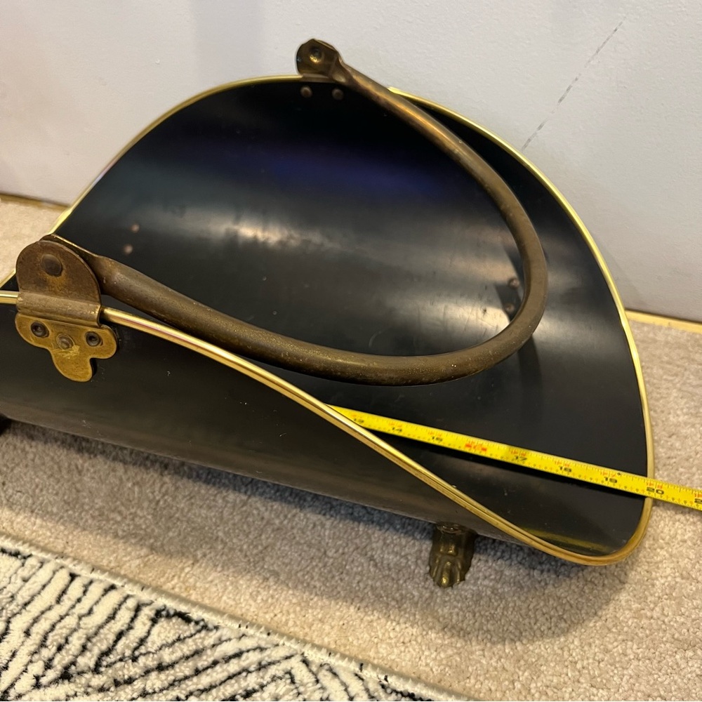 Brass and Black Lacquered Brass Log Holder - Picture 7 of 15